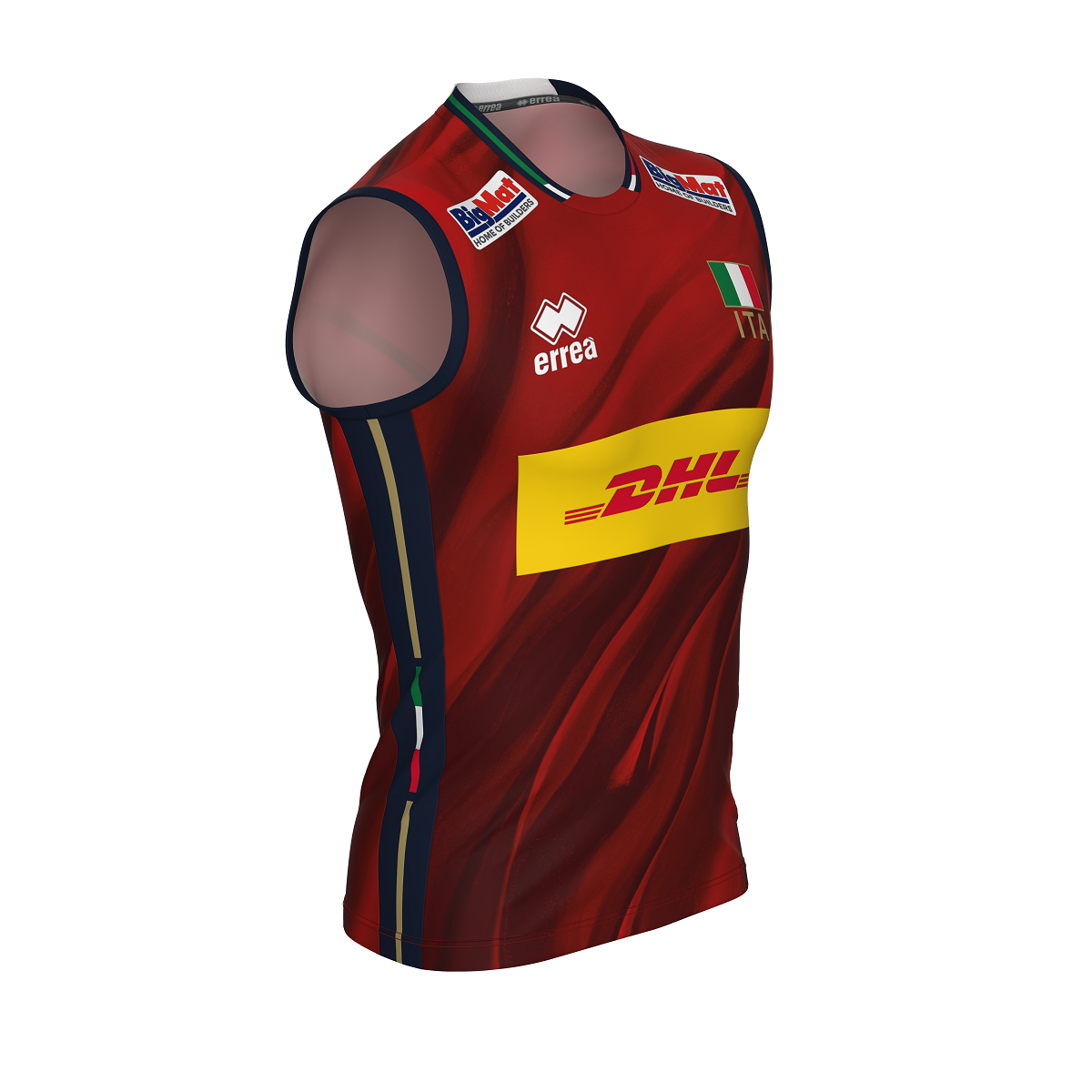 ERREA' MAGLIA NAZIONALE ITALIANA VOLLEY 4^MG GARA UNISEX AMARANTO BLU