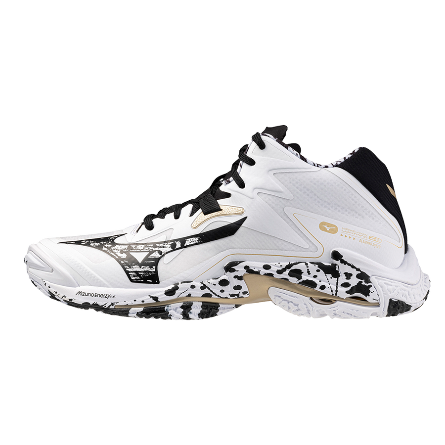 MIZUNO WAVE LIGHTNING Z8 MID WHITE BLACK GOLD
