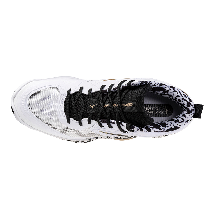 MIZUNO WAVE MOMENTUM ELITE MID WHITE BLACK GOLD