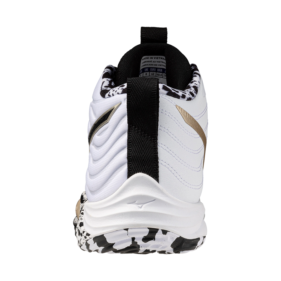 MIZUNO WAVE MOMENTUM ELITE MID WHITE BLACK GOLD