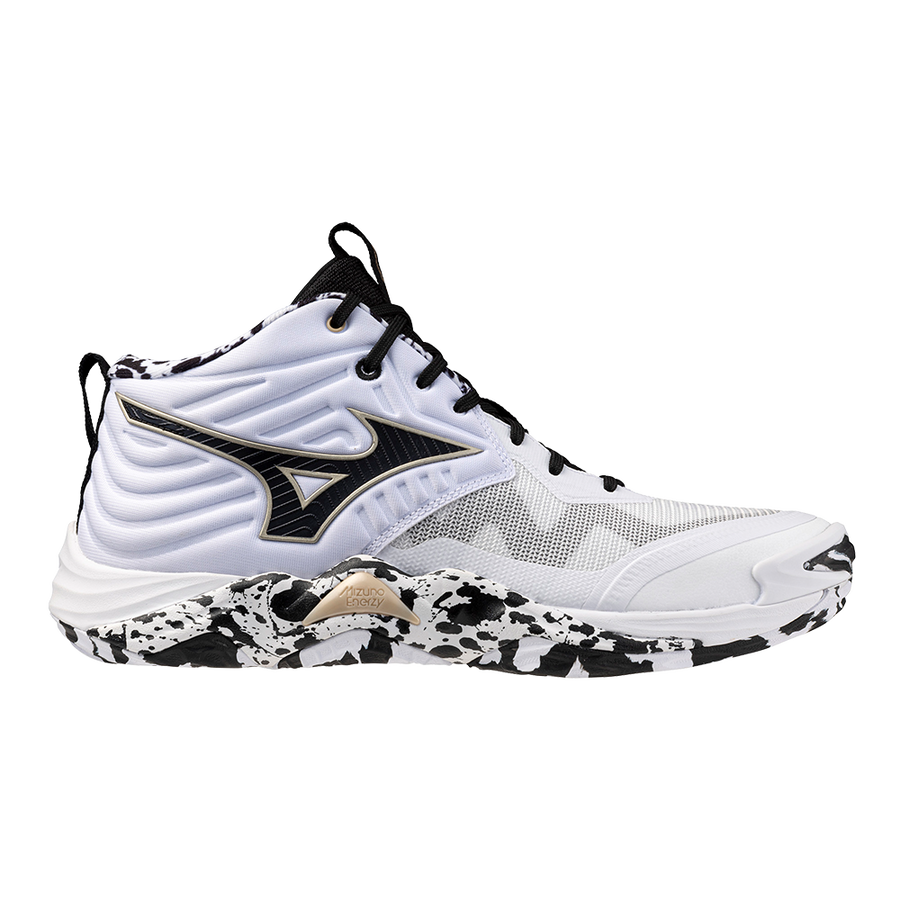 MIZUNO WAVE MOMENTUM ELITE MID WHITE BLACK GOLD