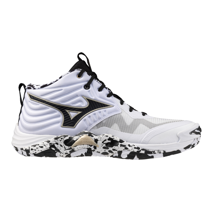 MIZUNO WAVE MOMENTUM ELITE MID WHITE BLACK GOLD