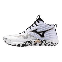 foto MIZUNO WAVE MOMENTUM ELITE MID WHITE BLACK GOLD