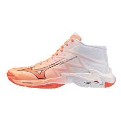 foto MIZUNO WAVE LIGHTNING ELITE MID FLAMINGO CORAL LAVA ORANGE WHI